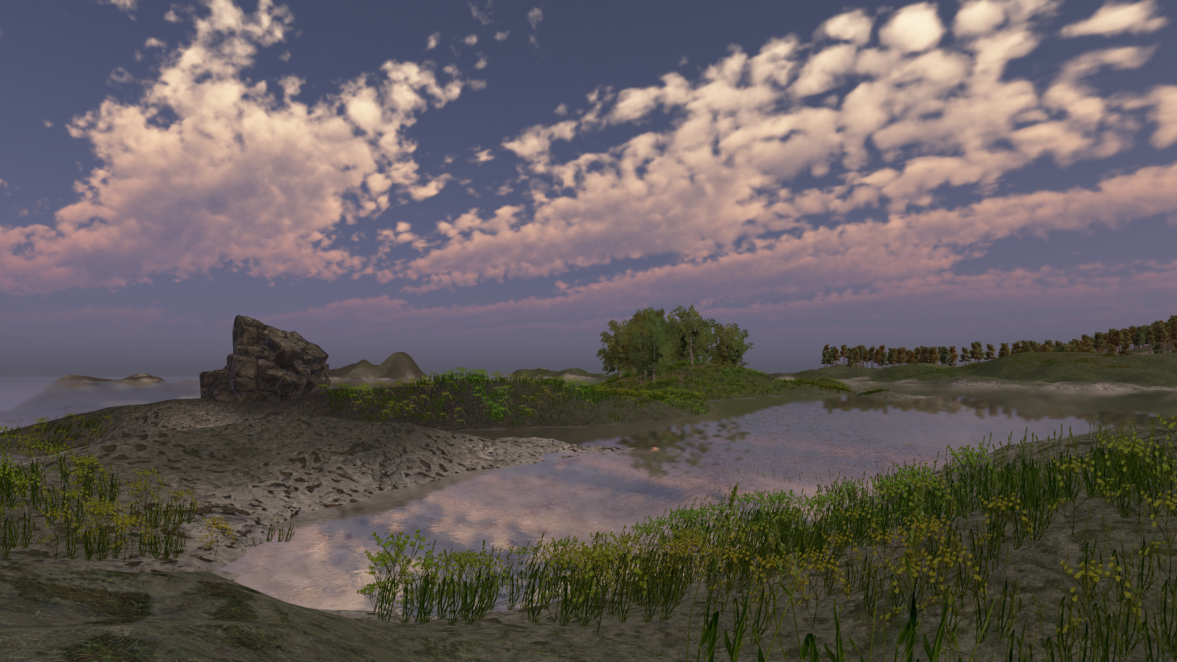 Shoreline and water reflection test
