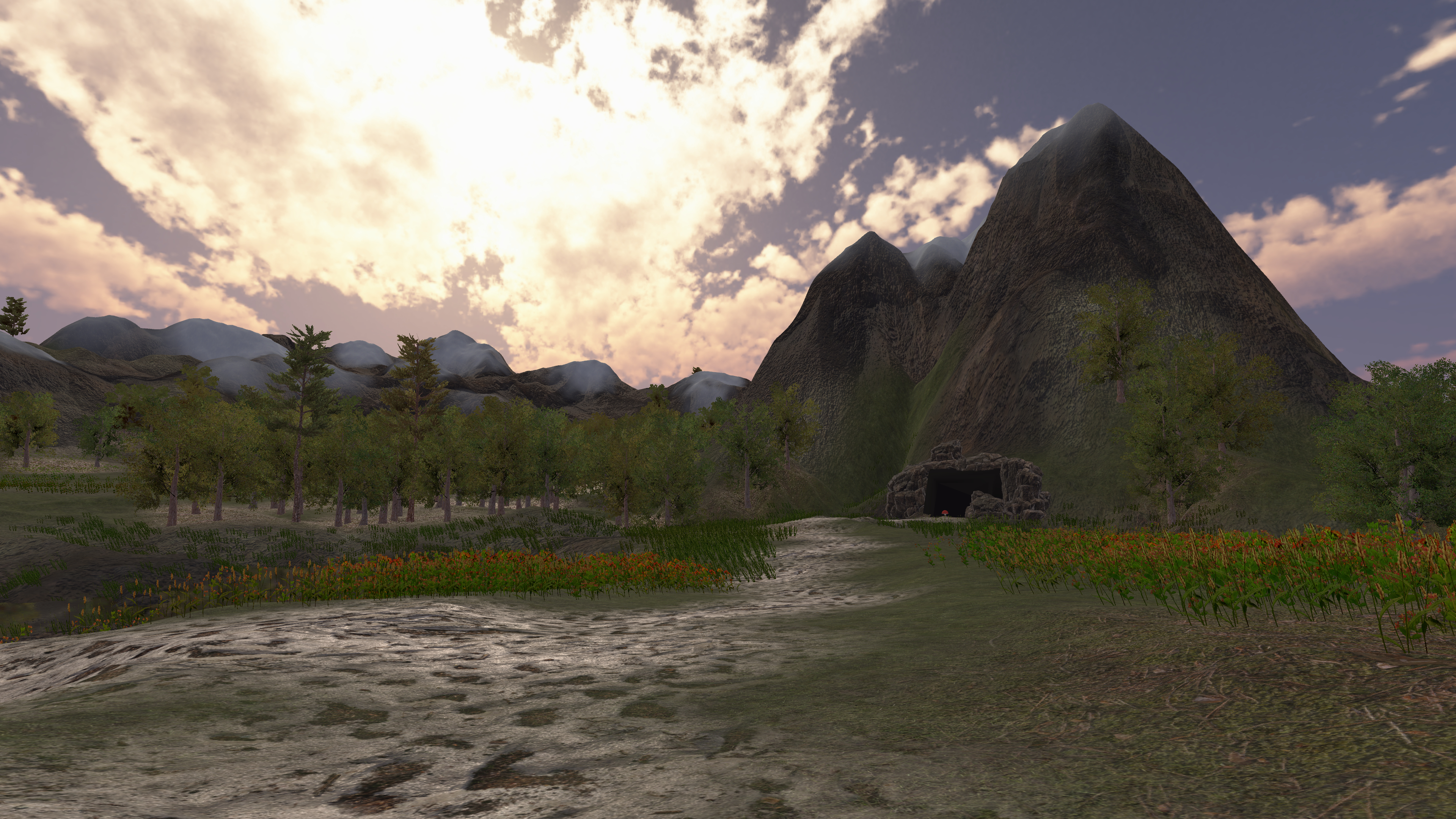 Approach toward the mountain cave