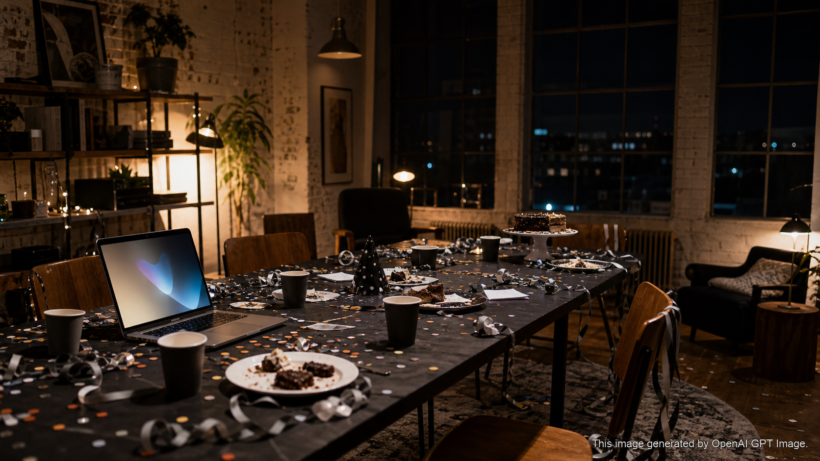 The launch party aftermath, after everyone has gone home for the night.
